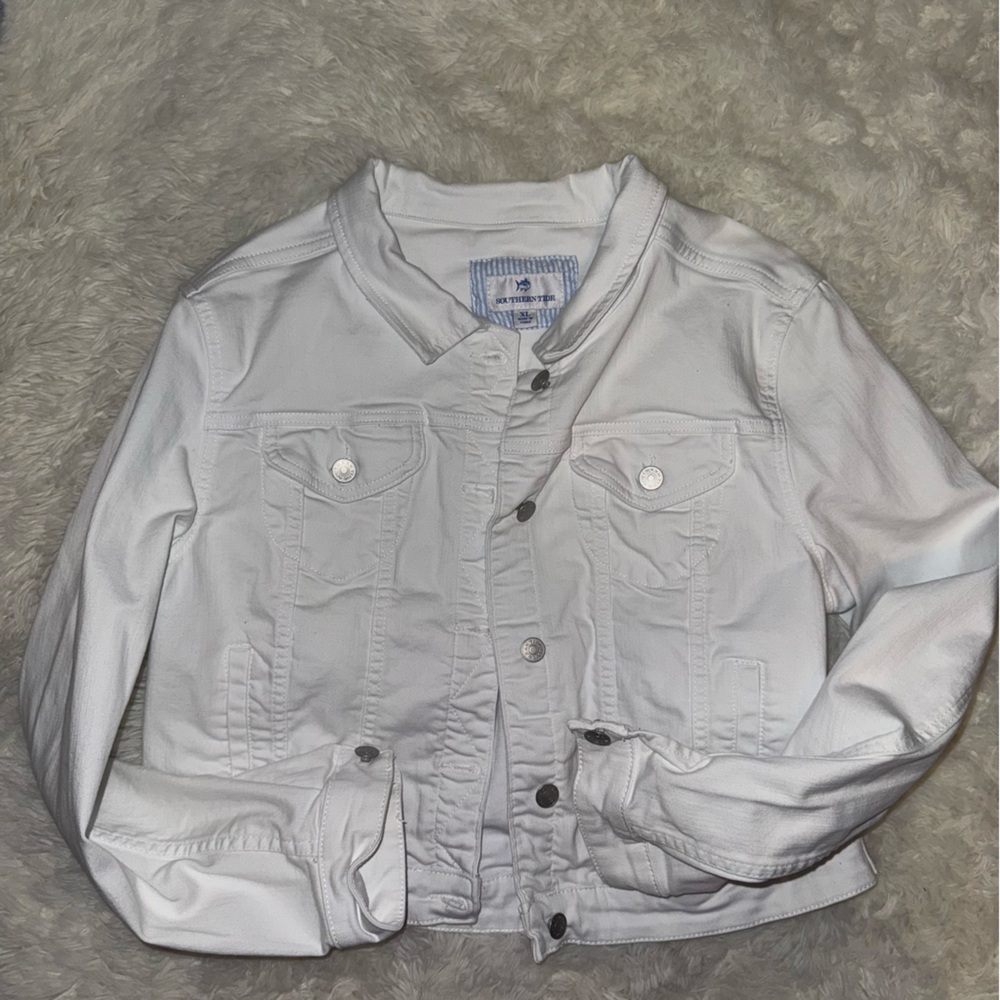 Southern Tide White Denim Jacket